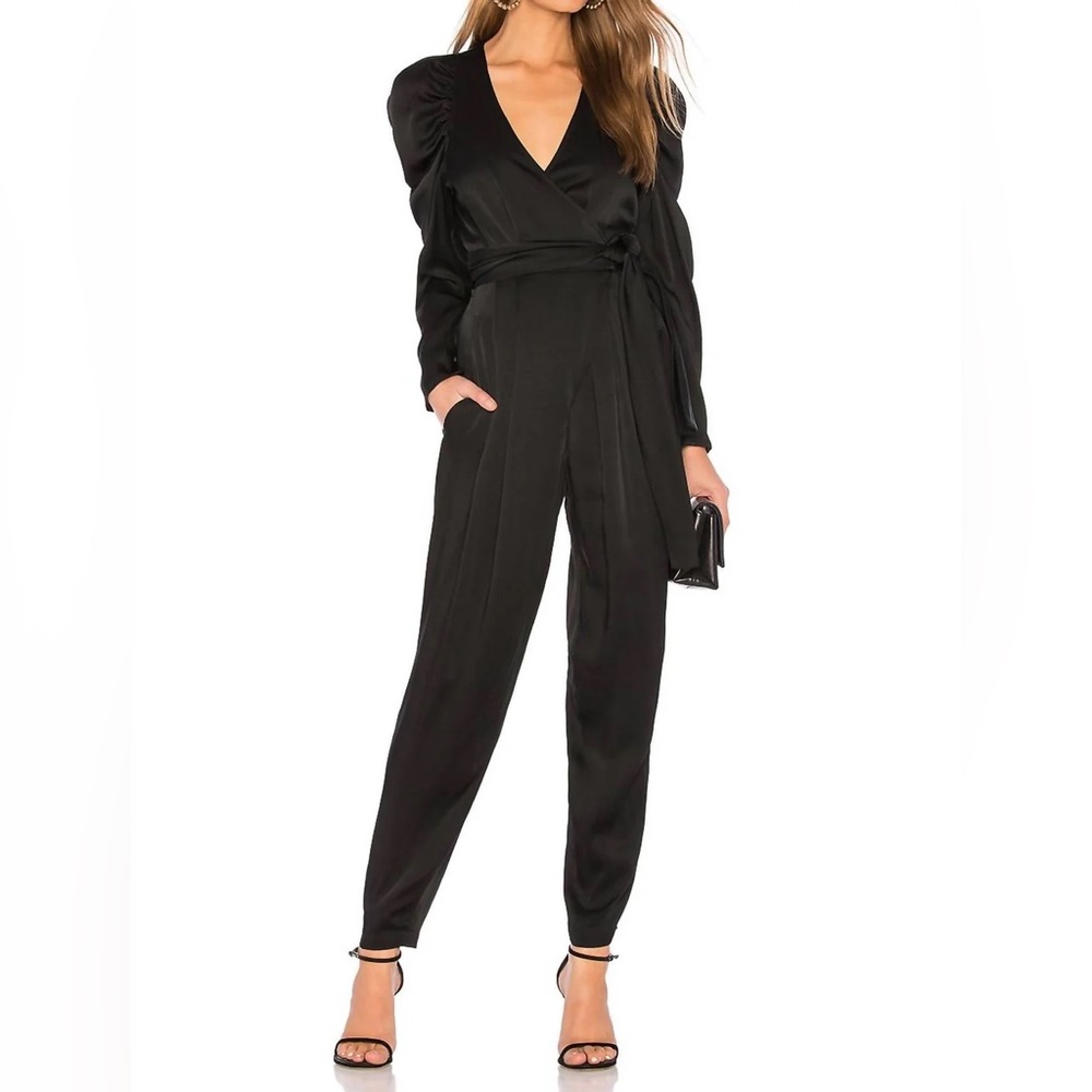 A.L.C. Christian Black Wrap Jumpsuit